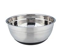 WENKO Bol inox Aru 4 litres, bol en acier inoxydable Black Outdoor Kitchen avec surface antidérapante en silicone noir sur le dessous pour une tenue stable, lavable au lave-vaisselle, Ø 26 x 12 cm