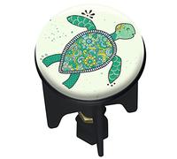 WENKO Bouchon de vidange Pluggy Turtle Rollin 'Art - Bouchon de lavabo réglable en Hauteur pour lavabos Standard - en Laiton et Plastique - Diamètre 3,9 x 6,5 cm - Motif Tortue