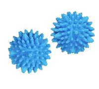 WENKO Boules de séchage en set de 2 unités, pour une utilisation polyvalente, linge doux et sans froissures dans le sèche-linge, avec dents extra-grandes, boule hérisson pour les mains, les pieds et les aponévroses, boule de massage, Ø 7 cm env., bleue