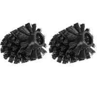 WENKO Brosse de Rechange avec Adaptateur Noir Ø 6,5 cm - Ø 6,5 cm, pour Les Ensembles WC, Plastique, 6.5 x 8.8 x 6.5 cm, Noir (Lot de 2)