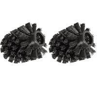 WENKO Brosse de Rechange Noir avec Adaptateur Ø 7,5 cm - Ø 7,5 cm, pour Les Ensembles WC, Plastique, 7.5 x 9.3 x 7.5 cm, Noir (Lot de 2)