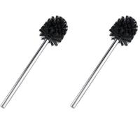 WENKO Brosse Rechange WC, Brosse WC avec Manche INOX Brillant, 37 x 13 x 8 cm (Lot de 2)