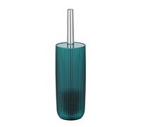WENKO Brosse WC Agropoli Pétrole, Porte Brosse WC fermé en matière Plastique de qualité supérieure en Plastique et Surface givrée, Ø 10 x 36,5 cm