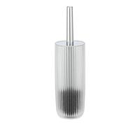 WENKO Brosse WC Agropoli Transparent, Porte Brosse WC fermé de qualité supérieure avec Surface givrée, Ø 10 x 36,5 cm