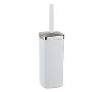 WENKO Brosse WC Barcelona Blanc - Porte-Brosse WC, Absolument incassable, Plastique (TPE), 9.6 x 36.5 x 9.6 cm, Blanc