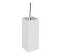 WENKO Brosse WC céramique Cordoba | Brosse WC à tête remplacable | Brosse WC Noire | Céramique | 35x9,5x9,5cm | Blanc