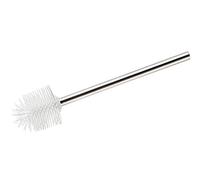 WENKO Brosse WC de Rechange Silicone avec Manche Acier INOX - Brosse WC de Rechange, avec Effet antiadhésif, Acier Inoxydable, 7.5 x 35 x 7.5 cm, Brillant