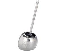 WENKO Porte Brosse WC Céramique Polaris Nodi chrome, brosse WC noir, brosse WC remplaçable, 19x34,6x14,6 cm