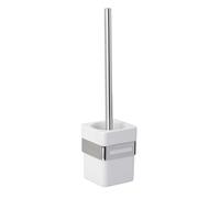 WENKO Brosse WC en acier inox Premium Plus - Porte-brosse WC, Acier inoxydable, 9.5 x 37 x 11.5 cm, Brillant