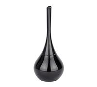 WENKO Brosse WC en céramique Flakon | Porte Brosse WC fermé | Tête de Brosse Noire Interchangeable | Fibres de Brosse résistantes et Flexibles | Céramique et Plastique | 17 x 42,5 cm | Noir