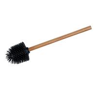 WENKO Brosse WC en silicone, brosse de rechange pour WC avec manche en bambou et tête interchangeable en silicone pour un nettoyage hygiénique des toilettes, (L/P x H) : Ø 7,5 x 35 cm, marron/noir