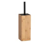 WENKO Brosse WC Padua, brosse WC Bambou, acier noir