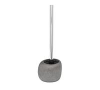 WENKO Brosse WC Pebble Stone gris - Porte-brosse WC, Polyrésine, 12.2 x 37 x 10.7 cm, Gris