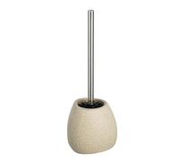 WENKO Brosse WC Pion beige céramique Porte-brosse WC avec soies en silicone Beige