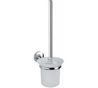 WENKO Brosse WC suspendue murale, Cuba, Zinc - verre, 37x45,5x37 cm, Brillant - Mat