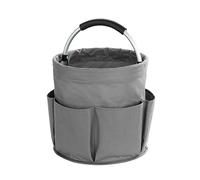 WENKO Caddy de Nettoyage E2X Anthracite | Organisateur de ménage Pliable pour Maison et Jardin | Panier de Rangement Polyester 600D | Ø 28 x H 26,5 cm | Couleur Gris Anthracite