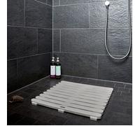 WENKO Grille de douche Indoor & Outdoor, 55 x 55 cm, Grille de sol en plastique pour salle de bain, piscine, antidérapante, Beige
