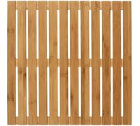 WENKO Caillebotis douche bois Bambou, tapis de bain antidérapant intérieur et extérieur, caillebotis de sol pour douche, baignoire, sauna & zone de piscine, bambou, 50x50cm, marron