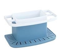 WENKO Casiers de rangement pour évier Cosmo, pratiques casiers de rangement en matière plastique de qualité supérieure, caddie d'évier avec beaucoup d'espace de rangement, 21 x 11 x 11,5 cm, bleue