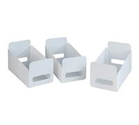 WENKO Casiers de Rangement - Set de Rangement, 3 pièces, Polypropylène, 15 x 18 x 30 cm, Blanc