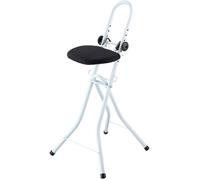 WENKO Chaise Pliante de Repassage Hauteur Réglable Assise Rembourrée Métal Blanc 47x91 5x45 cm