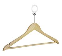 WENKO Cintre antivol, Cintre Bois, Lot de 4, 45 x 23.5 x 1.2 cm, Bois, Marron