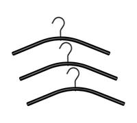 WENKO Cintre Noa, Cintre de qualité Robuste, idéal pour la Suspension de Vestes et de Manteaux, fabriqué en métal thermolaqué avec Crochet pivotable, 44,5 x 17,5 x 2 cm, Noir (Lot de 3)