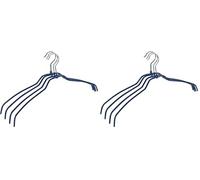 WENKO Cintre Slim 42 Set de 4 - Set de 4 cintres pour vêtements, avec revêtement antidérapant, Métal chromé, 41 x 21.5 x 0.5 cm, Argent Brillant (Lot de 2)