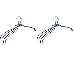 WENKO Cintre Slim 42 Set de 4 - Set de 4 cintres pour vêtements, avec revêtement antidérapant, Métal chromé, 41 x 21.5 x 0.5 cm, Argent Brillant (Lot de 2)