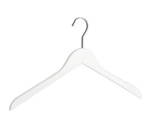 WENKO Cintre Type Paris - Cintre vêtements, Bois, 44 x 25 x 1.2 cm, Blanc