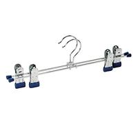 WENKO Cintres à pinces Snap 30 - set de 2 cintres pour vêtements, clips coulissants, Métal chromé, 30 x 10.5 x 2.5 cm, Argent brillant