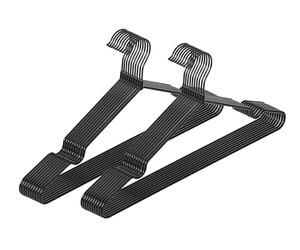 WENKO Cintres fins Modèle Sascha Noir | Set de 20 cintres en métal antidérapants avec cintre pivotant | Cintres pour pantalon et jupes | Dimensions 40,5 x 20 x 0,3 cm | Noir