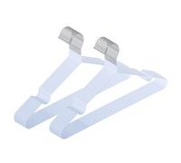 WENKO Cintres métalliques Modèle Sascha | Cintres Blancs antidérapants pour vêtements | Set de 20 cintres Fins et légers | Dimensions 40,5 x 20 x 0,3 cm | Chromé et Blanc