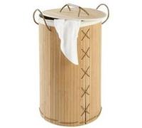 WENKO Panier à linge Bambou Naturel - avec sac à linge Capacité: 55 l, Bambou, 35 x 60 x 35 cm, naturel