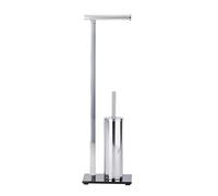 WENKO Combiné WC Lava acier inox Porte-brosse WC Brillant