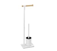 WENKO Combiné WC Macao - Porte-Brosse WC, Acier, 21 x 70.5 x 15 cm, Blanc