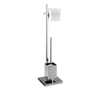 WENKO Combiné WC Quadro Porte-brosse WC, tube carré Chromé