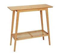 WENKO Console Kona en Bambou certifié FSC® avec étagère, Forme étroite, idéale pour Les Petits espaces, Couloir, entrée Robuste et Durable, (l x H x P) : 80 x 76 x 30 cm, Couleur Naturelle