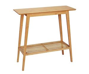 WENKO Console Kona en Bambou certifié FSC® avec étagère, Forme étroite, idéale pour Les Petits espaces, Couloir, entrée Robuste et Durable, (l x H x P) : 80 x 76 x 30 cm, Couleur Naturelle