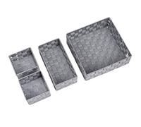 WENKO Set de 4 Paniers de Bain Adria, Boîte de Rangement Tendance, 2 paniers de Bain Adria Format S, 1 Format M, 1 Format L, en polypropylène Robuste, Couleur : Gris