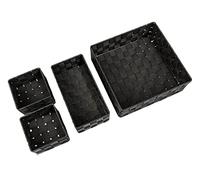 WENKO Set de 4 Paniers de Bain Adria, Boîte de Rangement Tendance, 2 paniers de Bain Adria Format S, 1 Format M, 1 Format L, en polypropylène Robuste, Couleur : Noir