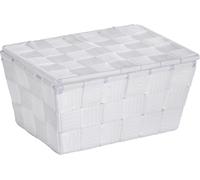 WENKO Corbeille de salle de bain avec couvercle Adria, white