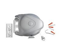 WENKO Corde à Linge rétractable extérieure, séchoir à Linge Mural, Jumbo, L15m