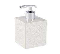 Wenko Distributeur de savon liquide Cordoba – Céramique blanc, 0,5 l, 8,5×13×8,5 cm