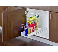 Wenko Coulisse d'armoire 2 compartiments Paniers de rangement extractibles 45 x 45 x 23cm
