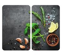 WENKO Couvercles en verre « Universal Kräuter » 2 pièces multicolores