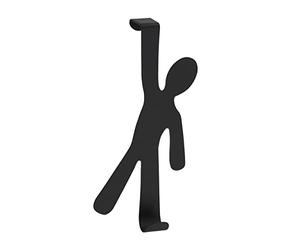 WENKO Crochet de porte Boy noir, Acier, 8 x 15 x 2.5 cm, Noir