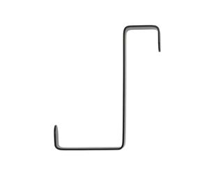 WENKO Crochet de porte noir set de 4 - Tringle de porte 4 crochets, Acier, 7.6 x 1.2 x 6 cm, Noir