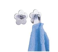 WENKO Crochet mural Fiore mat set de 2 acier inox - set de 2, autoadhésif, Acier inoxydable, 5.8 x 5.8 x 2.8 cm, Mat