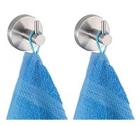 WENKO Crochet Mural Uno Bosio Mat Set de 2 Acier INOX Set de 2 Argent Mat